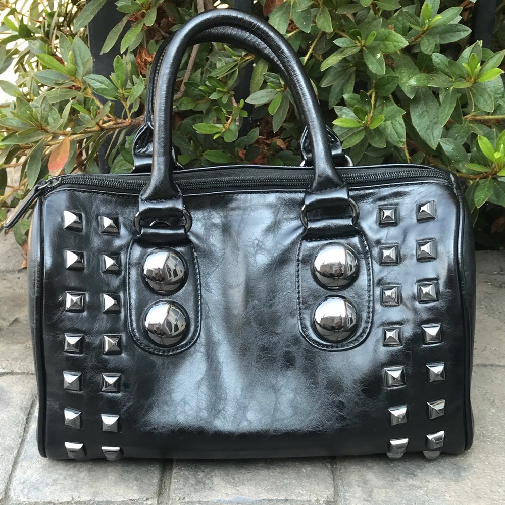 Steve Madden Black Studded Satchel